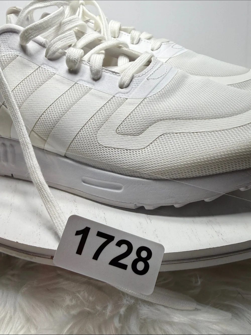 adidas White Athletic Shoes (Interior Label View)